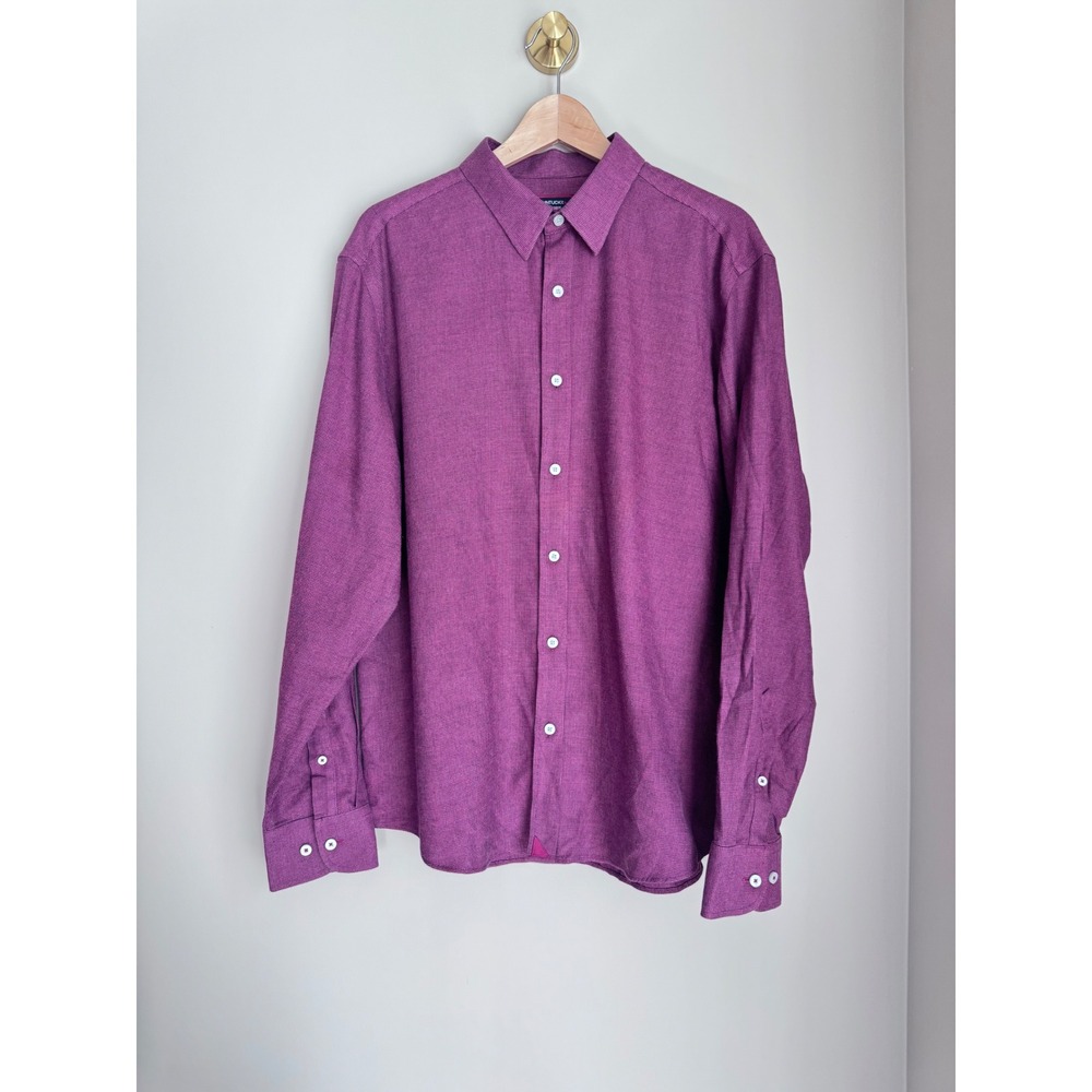Untuckit Mens XL Red Maroon Wrinkle Free Cotton Regular Fit Button Down Shirt